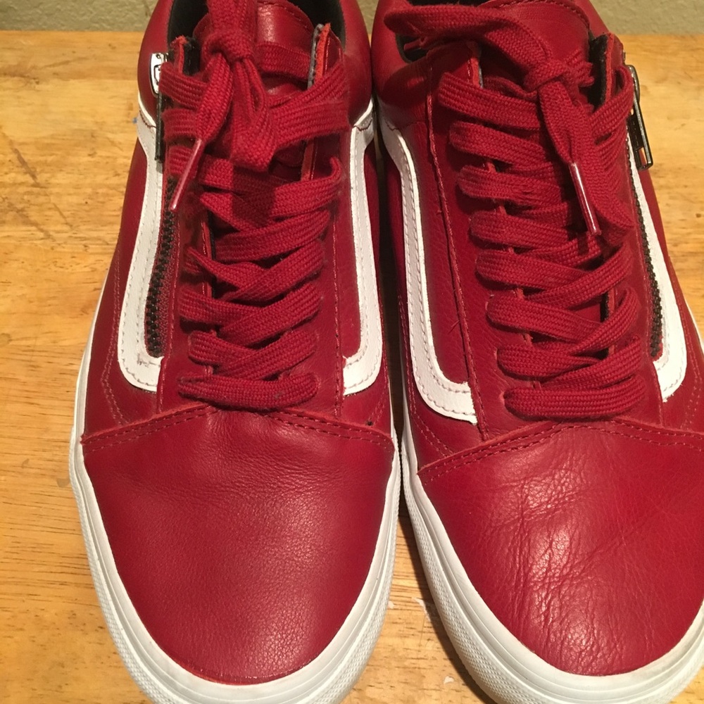 Red leather Van sneakers